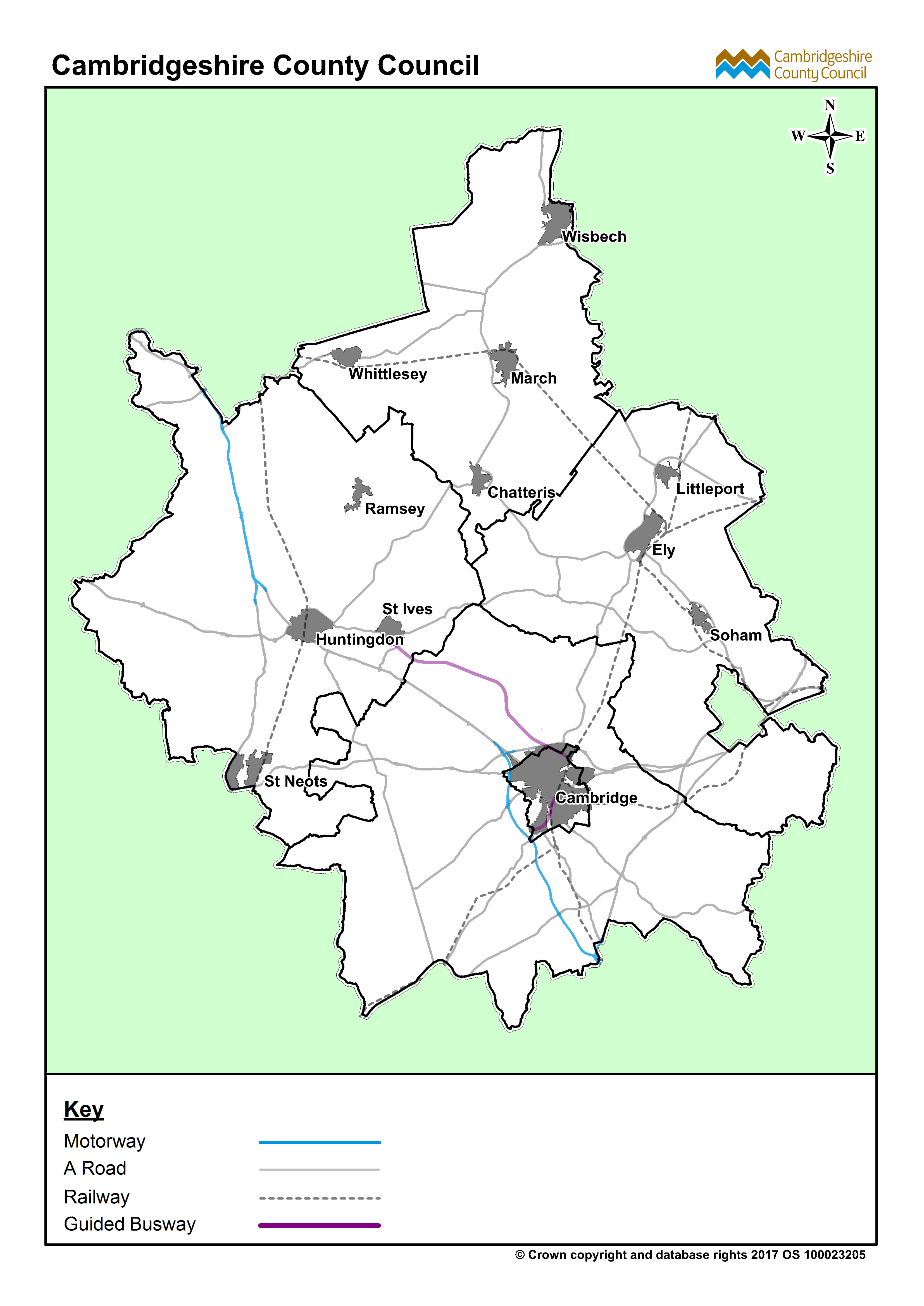 Districts With Market Towns   Roads 